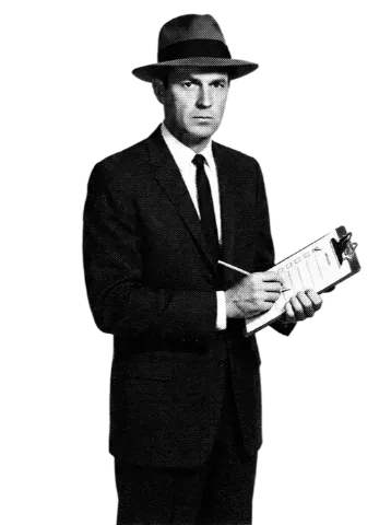 A man working through a checklist