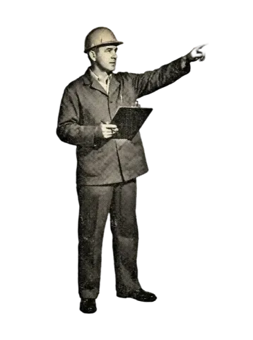 A foreman pointing the way