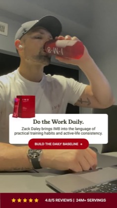 IM8 ad example: Athlete & Energy Performance Testimonial